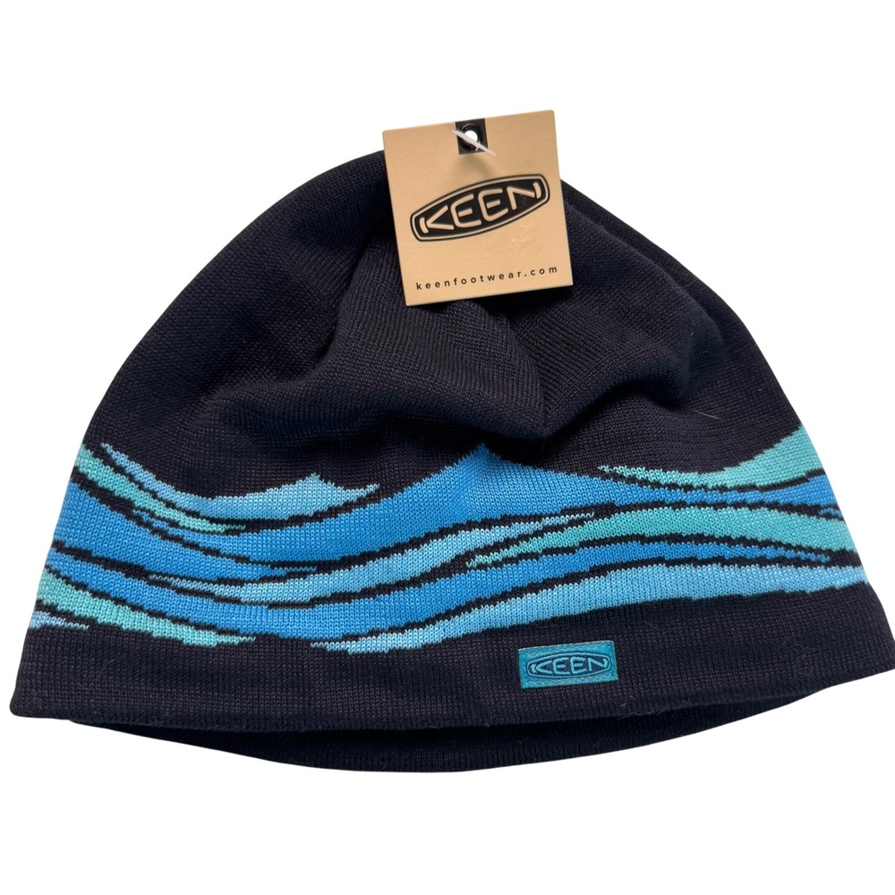 Keen Wave Beanie Navy Blue Recycled Polyester Knit Hat Unisex OSFA
